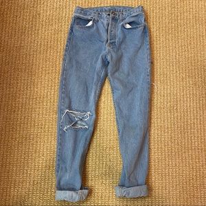 Vintage Ripped Blue Jeans